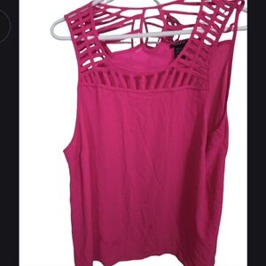 Torrid Hot Pink Sz 2 Long Detailed Tank Top